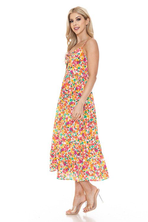 Floral V-Neck Maxi Dress – Garden Party - -