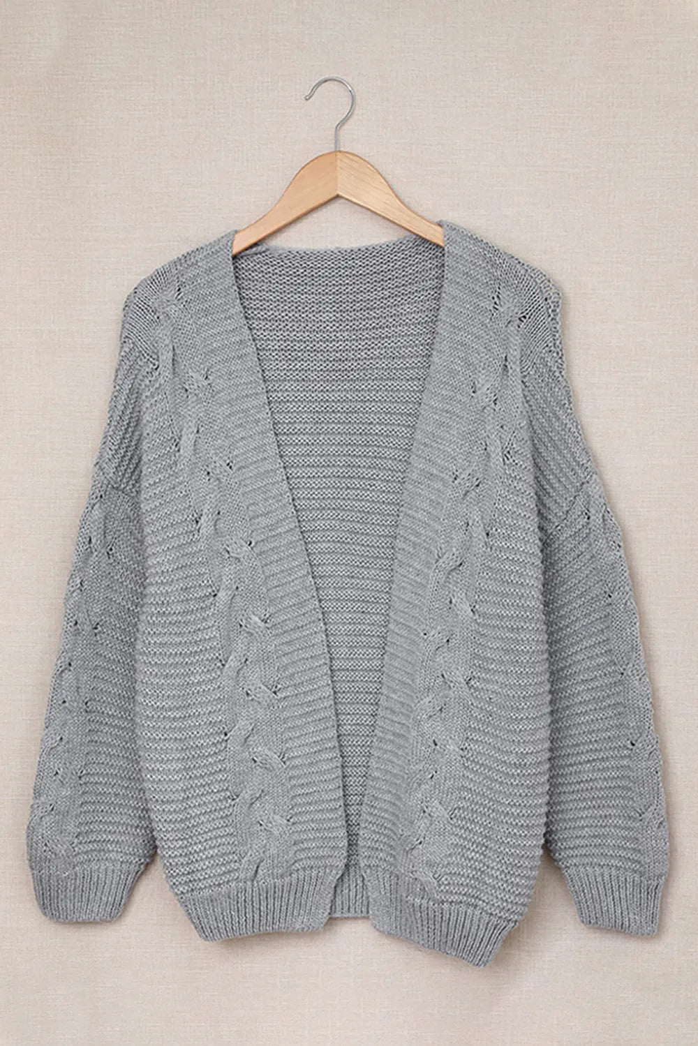 Cable - Knit Open Front Cardigan - Cozy Knitwear – | Shannon’s Chique Boutique