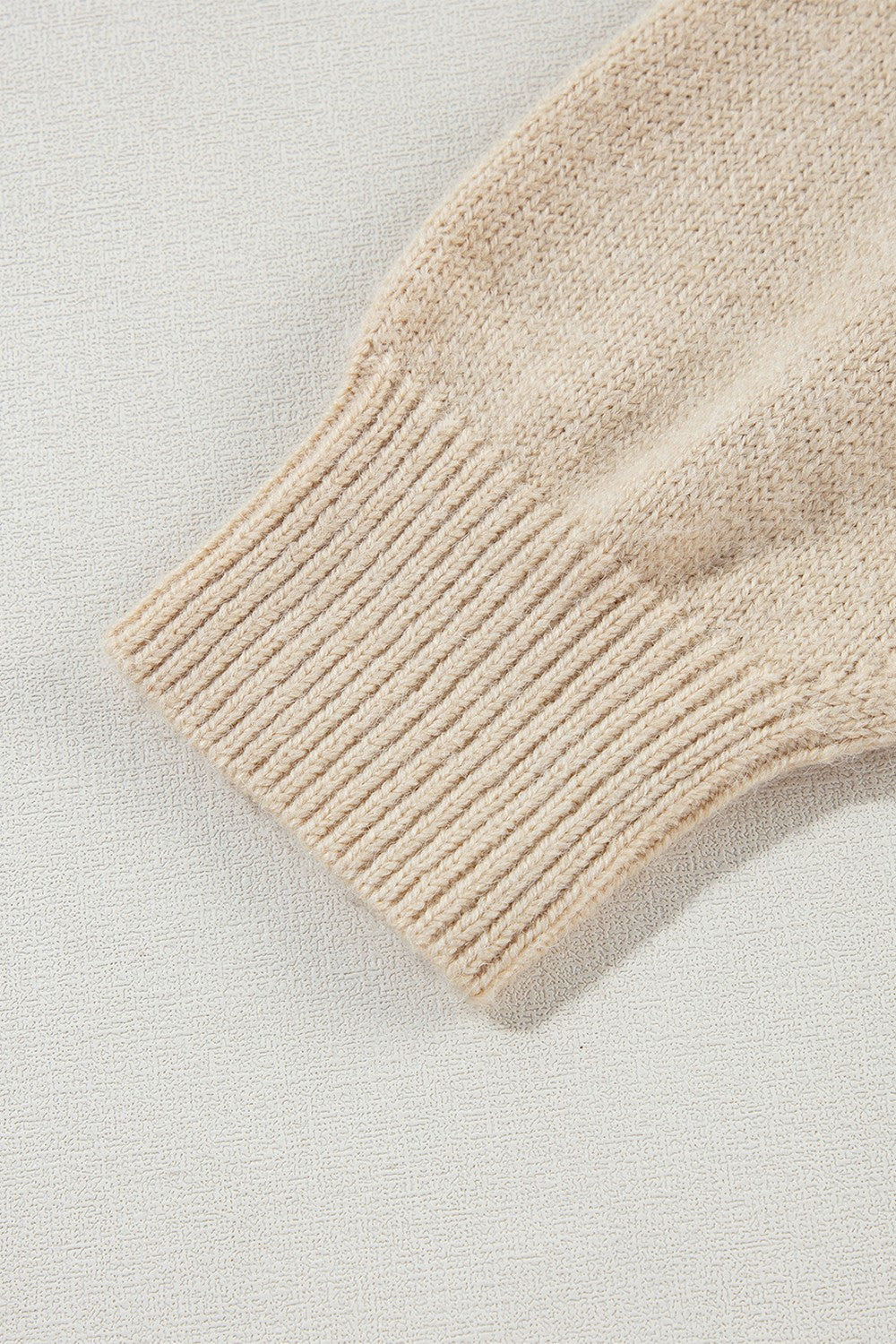 Crochet Flower Round Neck Long Sleeve Sweater - -