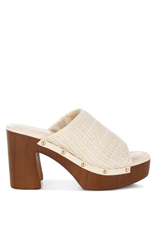Marengo Raffia Wooden Clogs – | Shannon’s Chique Boutique