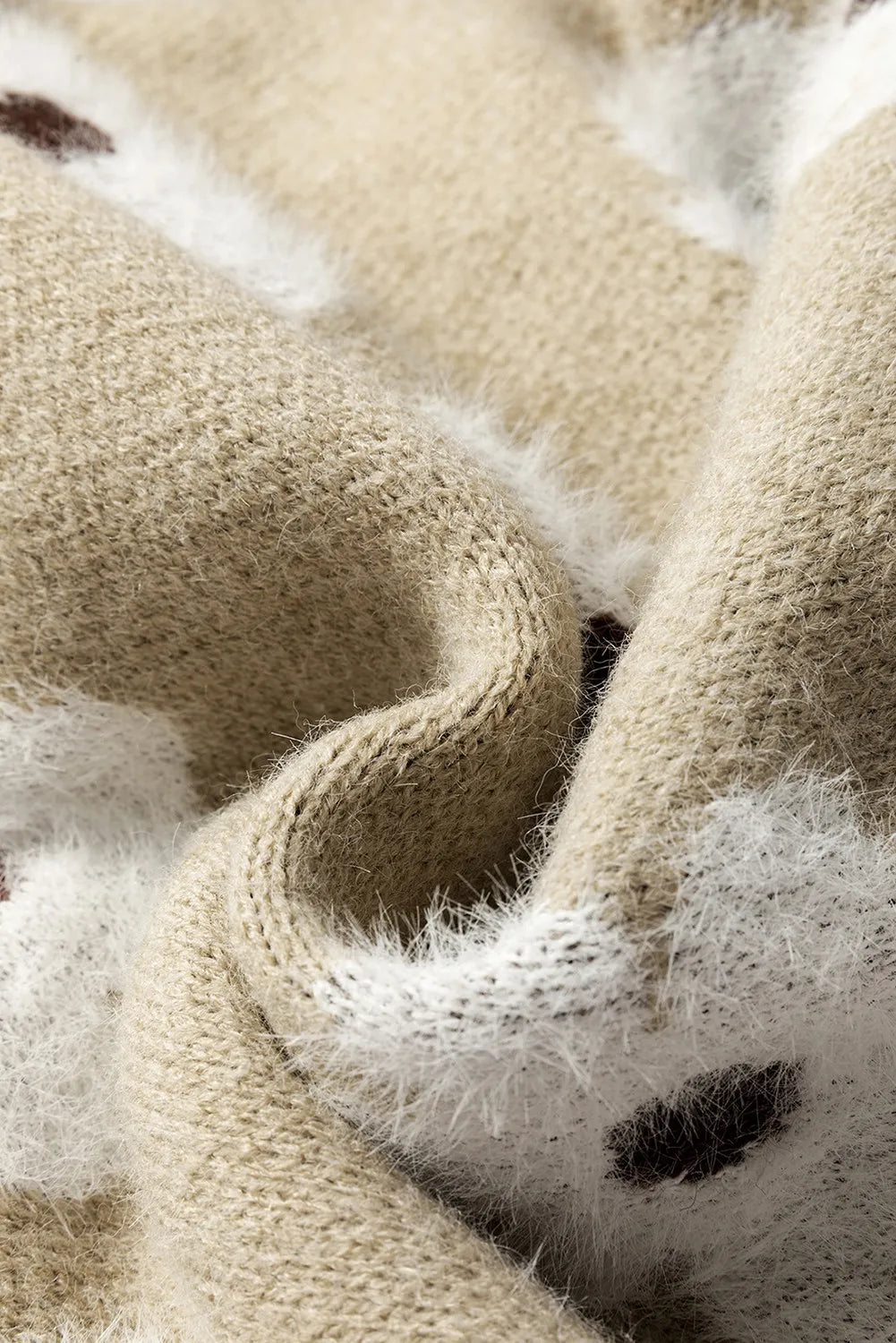 Flower Half Zip Long Sleeve Sweater - -