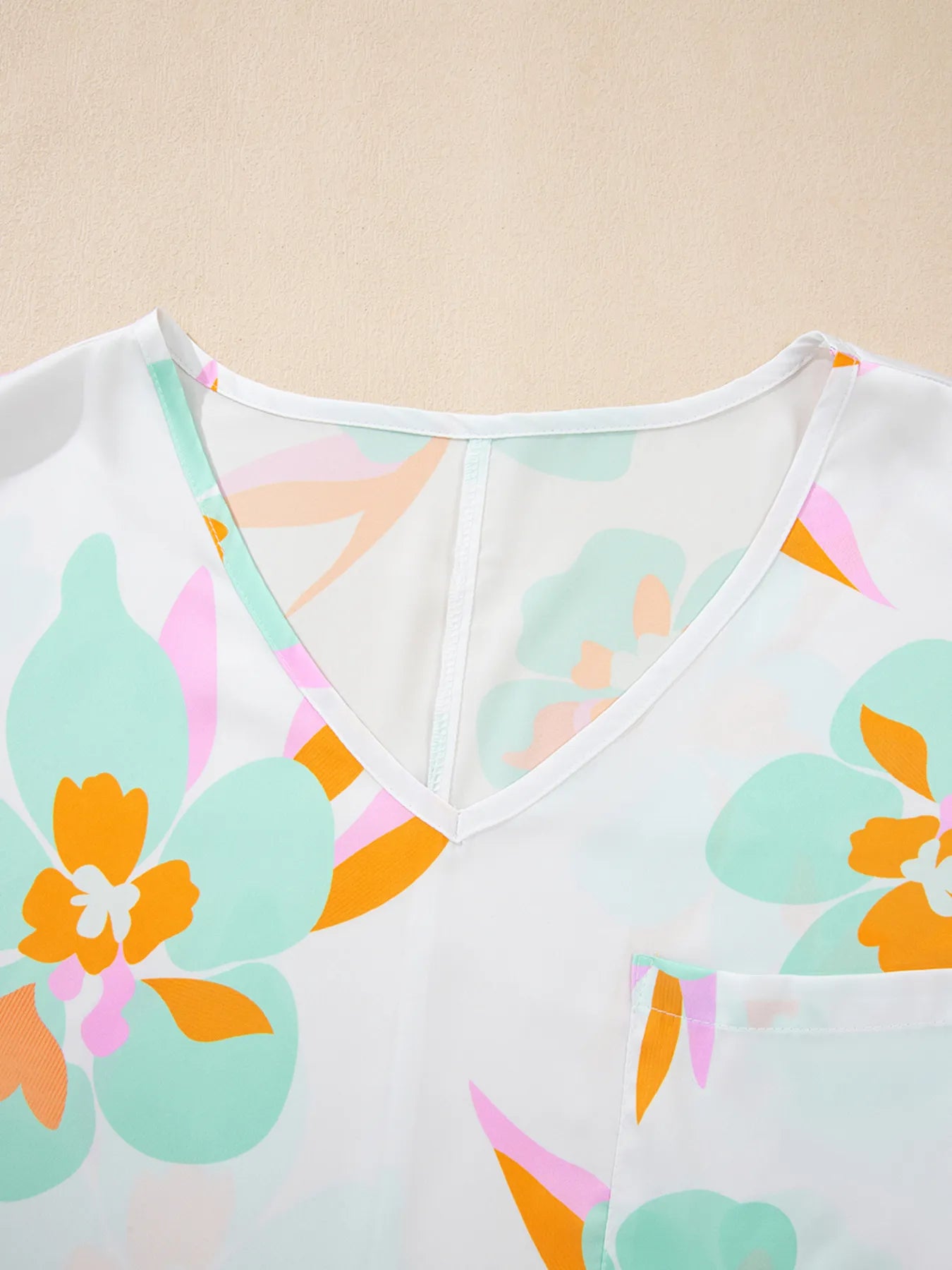 Floral Print Loose Fit V Neck Half Sleeve Blouse – | Shannon’s Chique Boutique