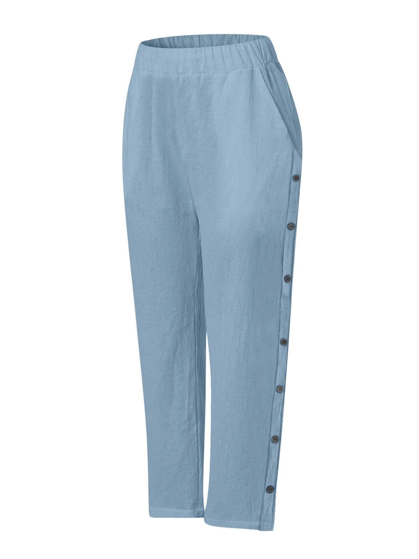 Coastal Stroll – Button Linen Pants – | Shannon’s Chique Boutique