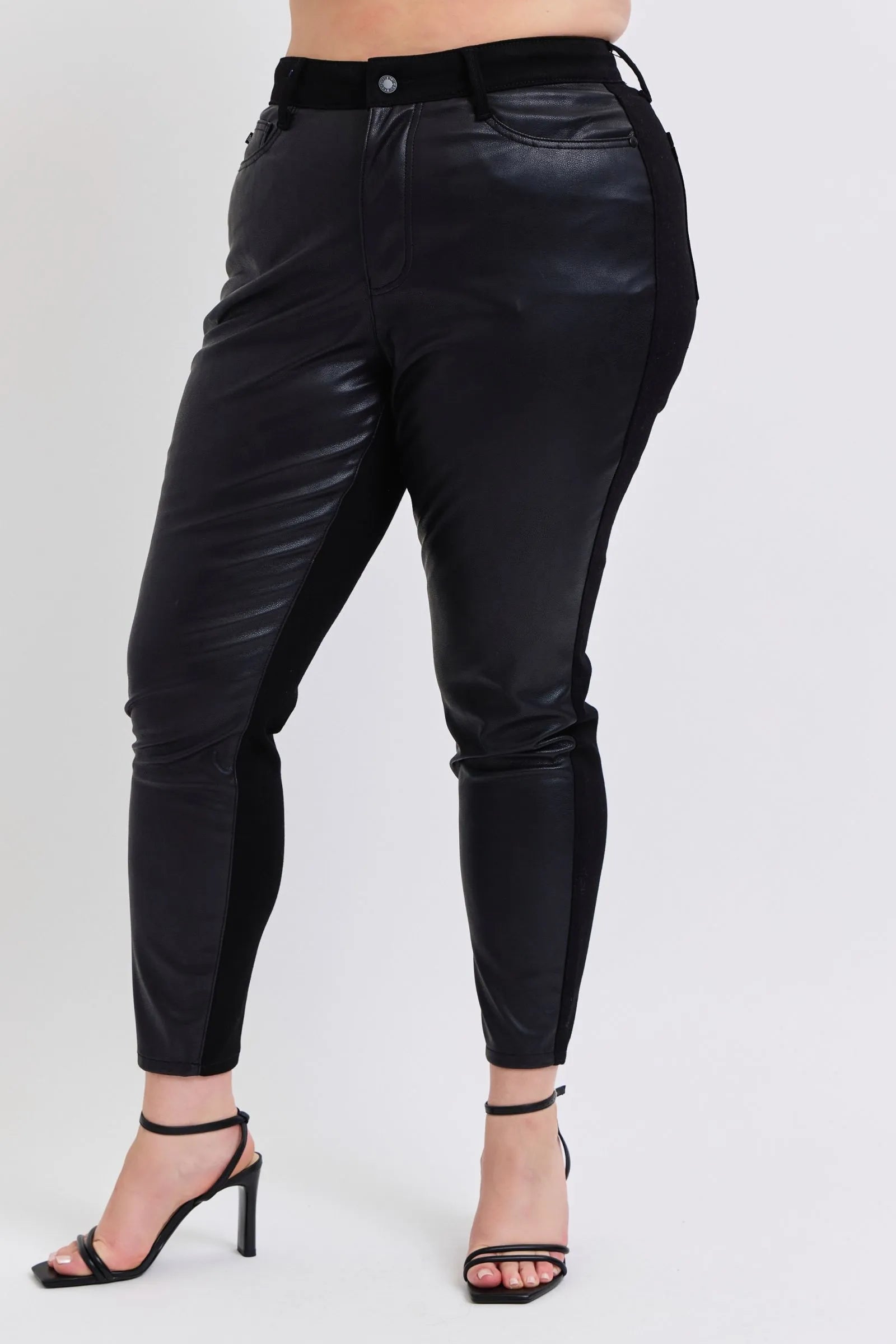 Judy Blue Plus Size HW Faux Leather Skinny Pants – | Shannon’s Chique Boutique