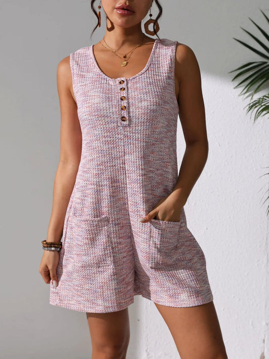 Full Size Button Front Romper with Pockets Plus Size – | Shannon’s Chique Boutique