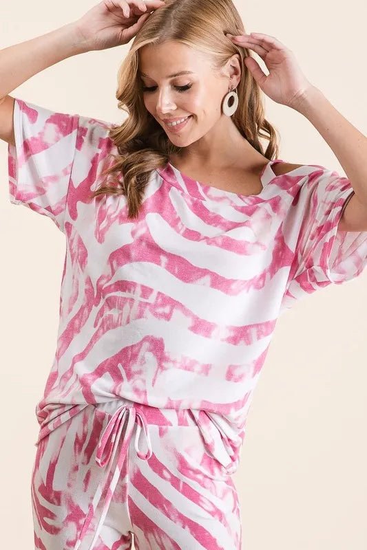 Zebra Print French Terry Lounge Set - Two - Piece Matching Set – | Shannon’s Chique Boutique