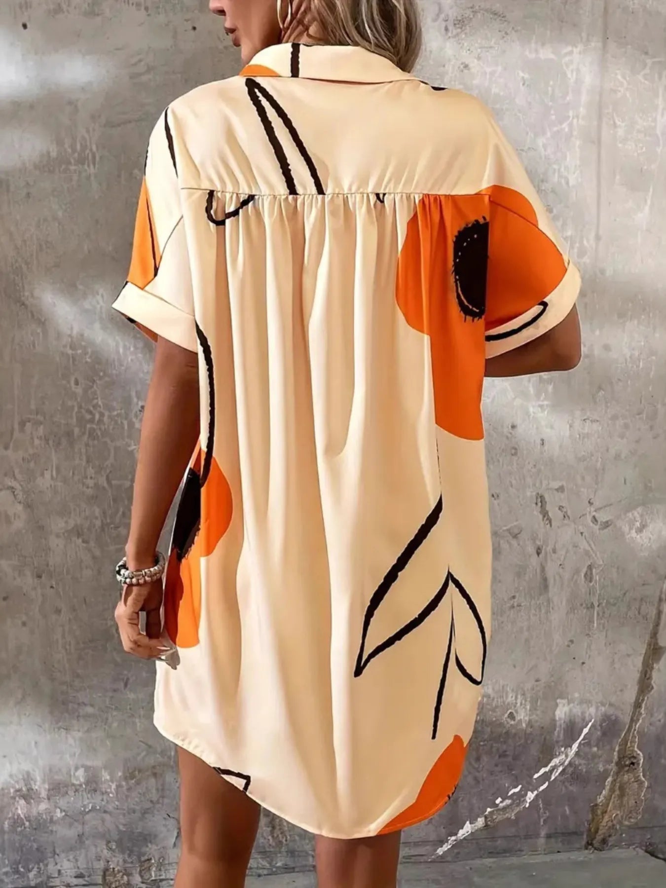 Printed Button - Front Shirt Dress – | Shannon’s Chique Boutique