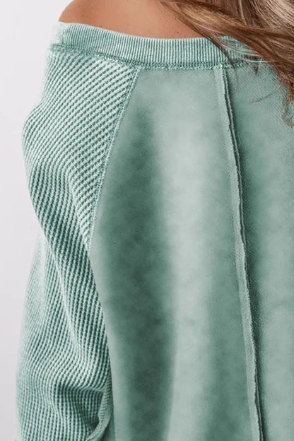 Exposed Seam Long Sleeve Sweatshirt - -