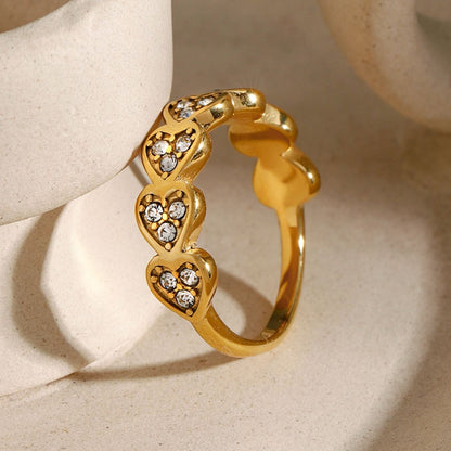 Sparkling Heart Zircon Ring - -