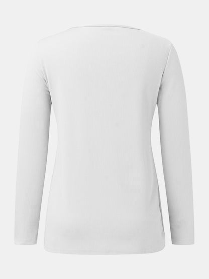 Full Size Scoop Neck Long Sleeve T-Shirt