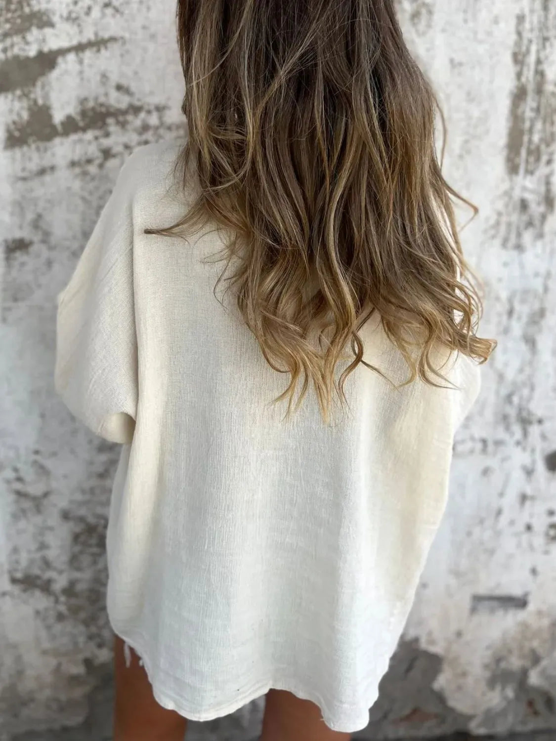 Full Size One Button Long Sleeve Shirt Plus Size - -