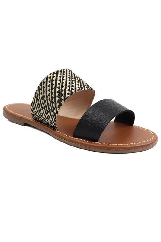 Two Band Slide Sandal - Black Combo -