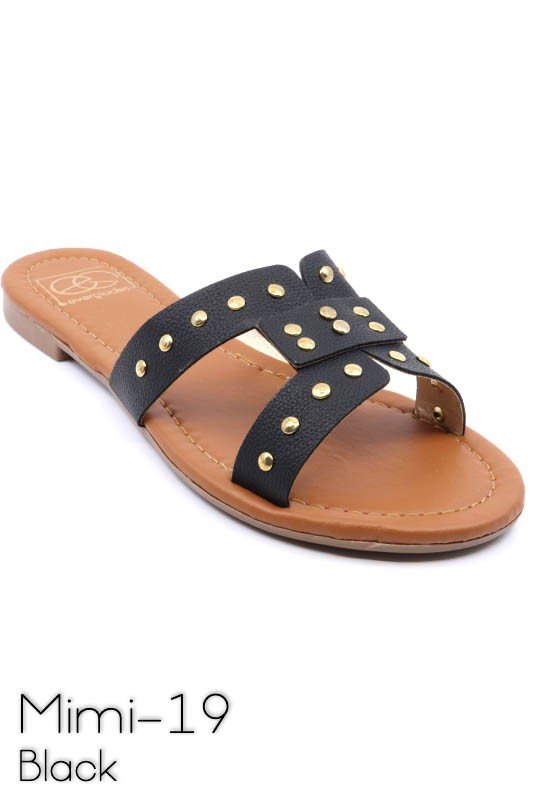 Slide sandal with rivet studs - Black 6 -