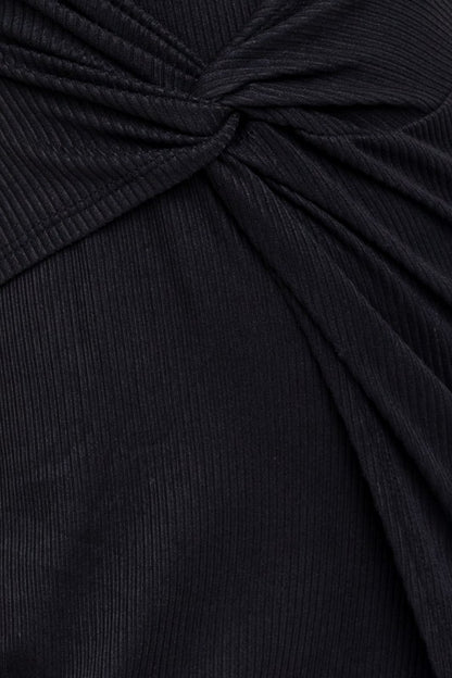 Twist Wrap Rib Midi Dress – Modern Minimalist – | Shannon’s Chique Boutique