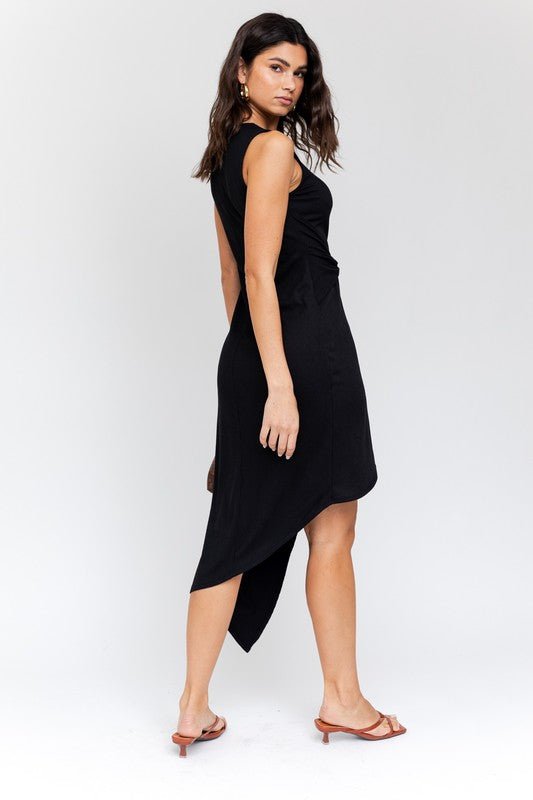 Twist Wrap Rib Midi Dress – Modern Minimalist – | Shannon’s Chique Boutique