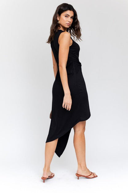 Twist Wrap Rib Midi Dress – Modern Minimalist – | Shannon’s Chique Boutique