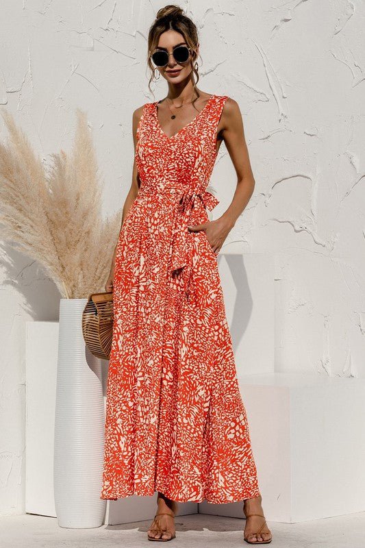 Tie Detail Maxi Dress – Effortless Elegance - Orange -