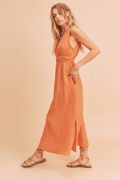Darci Maxi Dress – Evening Elegance - ORANGE S -