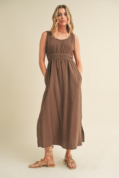 Darci Maxi Dress – Evening Elegance - CHESTNUT S -