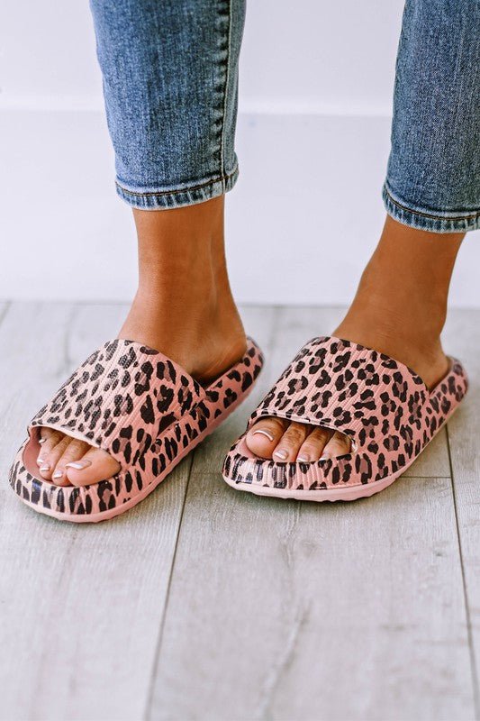 Leopard Print Thick Sole Slip On Slippers – | Shannon’s Chique Boutique