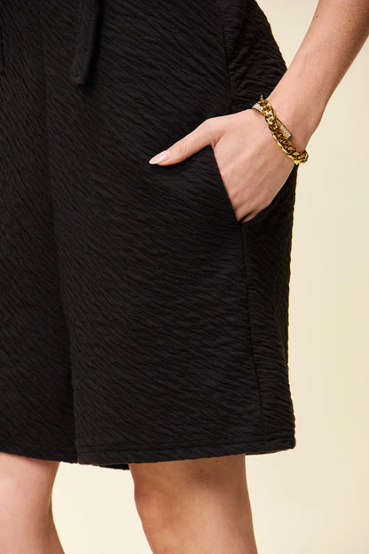 Double Take Full Size Texture Square Neck Romper - -