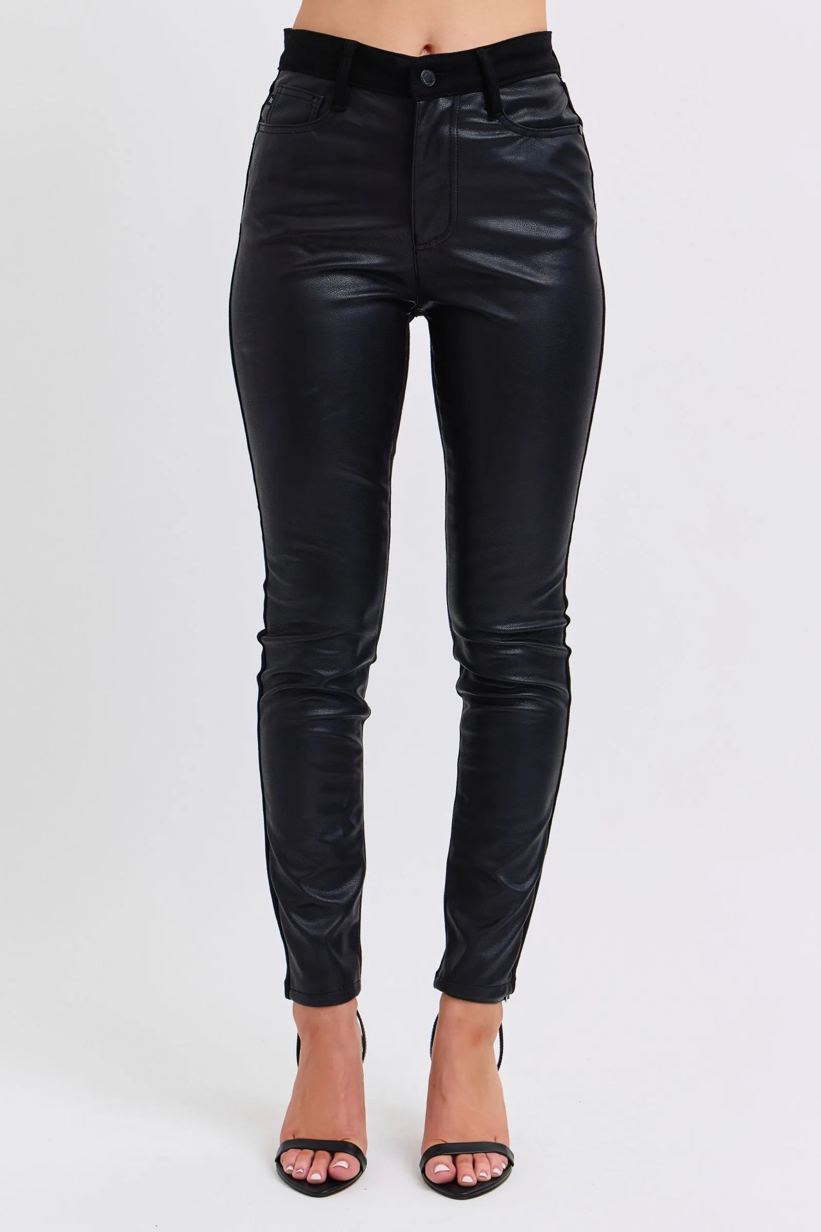 Judy Blue Plus Size HW Faux Leather Skinny Pants – | Shannon’s Chique Boutique