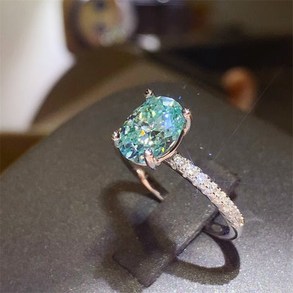 2 Carat Moissanite Zircon 925 Sterling Silver Ring - -