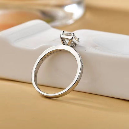 2 Carat Moissanite Zircon 925 Sterling Silver Ring - -