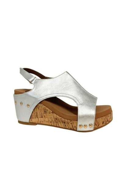 HANNAH THICK SOLE ROMAN WEDGES - PLATFORMS - Silver -