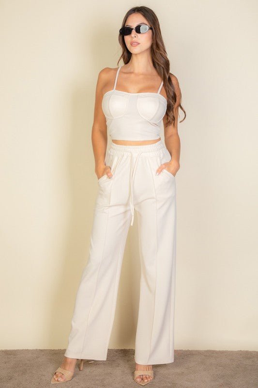 Bustier Cami & Straight Pants Set – Modern Minimalist - -