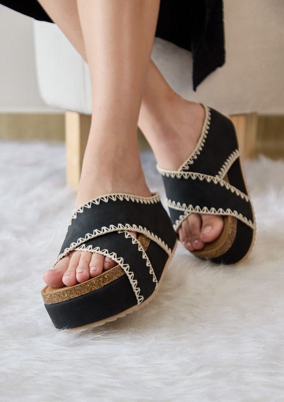 Nina Double Buckle Wedges – Comfort Chic - Black -