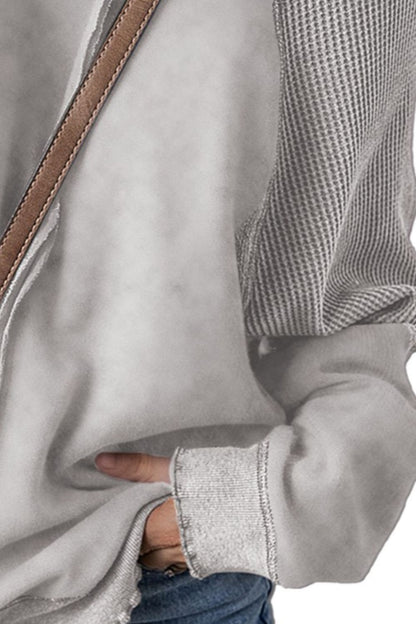 Exposed Seam Long Sleeve Sweatshirt - -