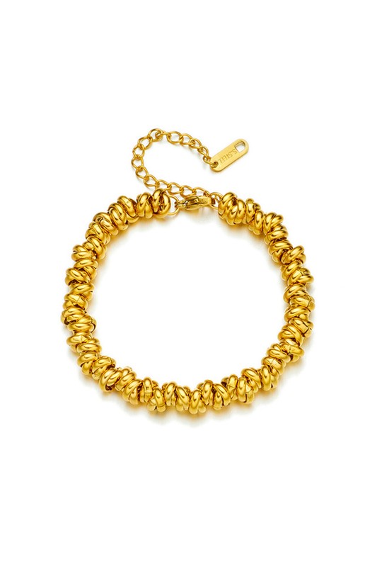 18K STAINLESS STEEL TWISTED BEAD BRACELET