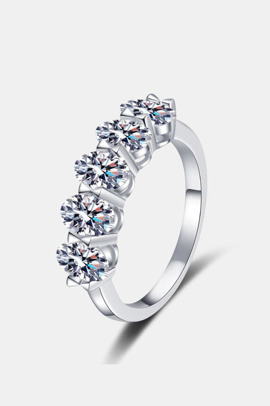 2.5 Carat Moissanite 925 Sterling Silver Ring - Silver -