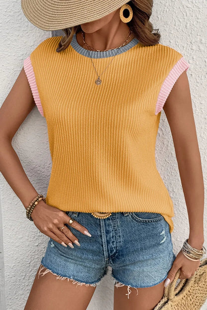 Shannon's Chique Boutique - Sporty-Chic Ribbed Knit Tank Top - -