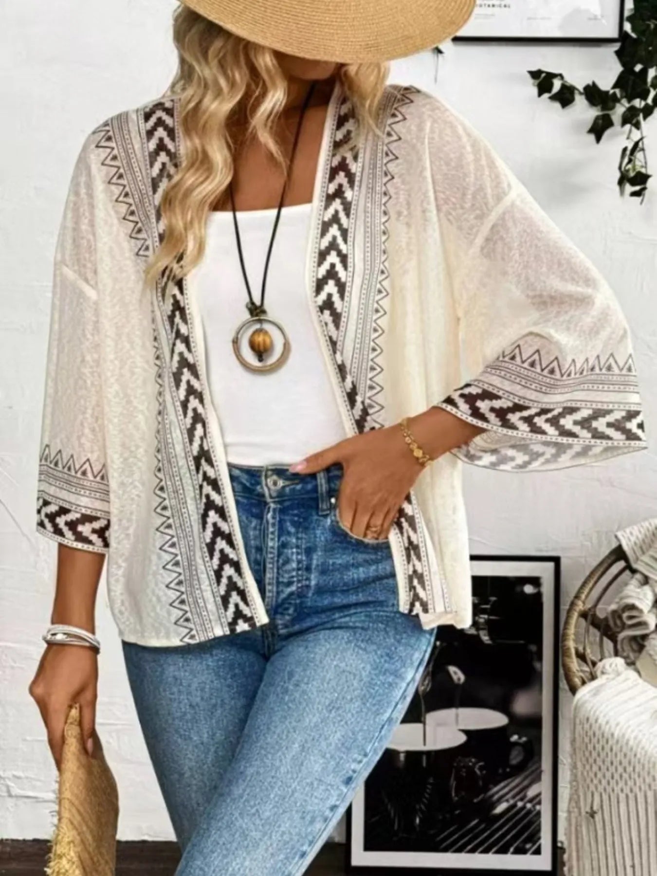 Open Front Kimono Cardigan – Sheer Boho Layering Piece | SCB Level Stylish - -
