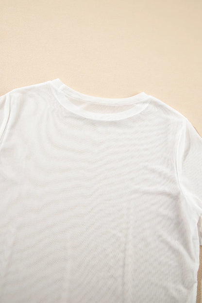 V-Neck Cami and Round Neck Short Sleeve Cover Up Set - -