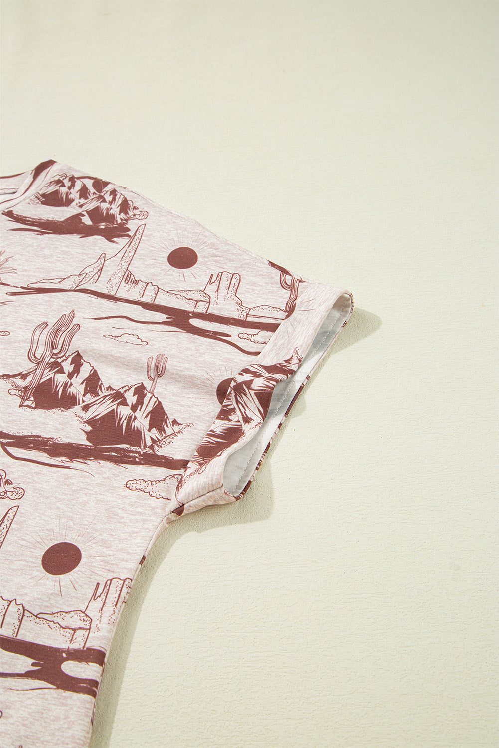 Printed Round Neck Short Sleeve T-Shirt - -