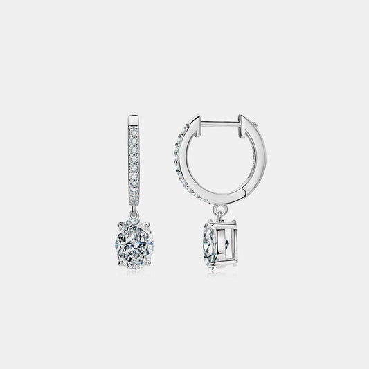 3 Carat Moissanite 925 Sterling Silver Earrings - Silver One Size -
