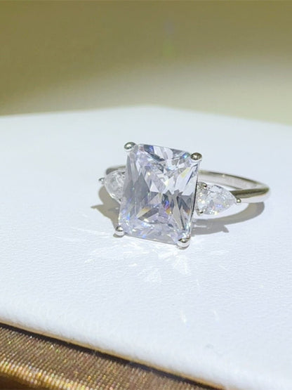 3 Carat Moissanite 925 Sterling Silver Square Shape Ring - -