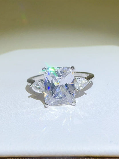 3 Carat Moissanite 925 Sterling Silver Square Shape Ring - -