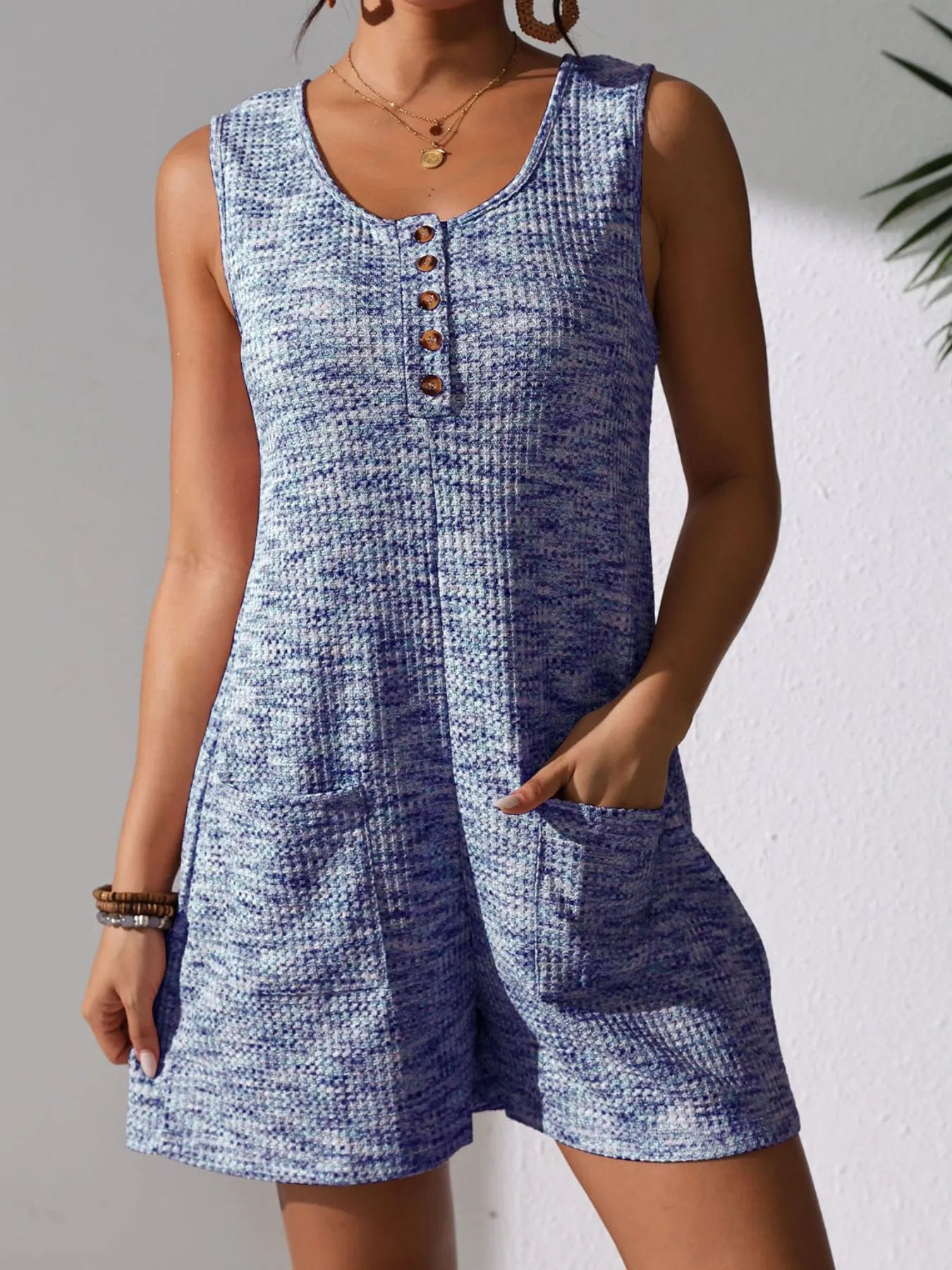 Full Size Button Front Romper with Pockets Plus Size – | Shannon’s Chique Boutique