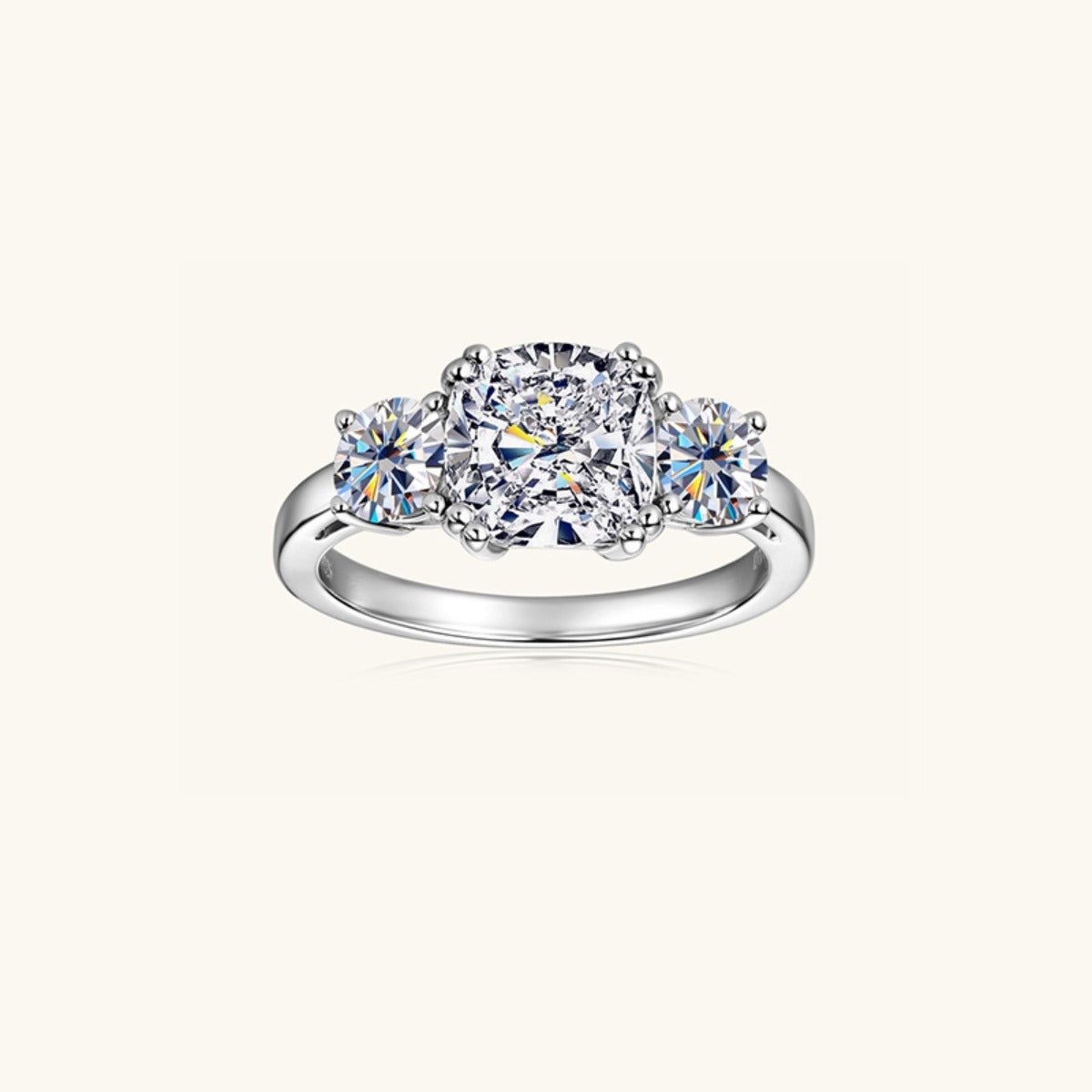 3.5 Carat Moissanite 925 Sterling Silver Ring - Silver -