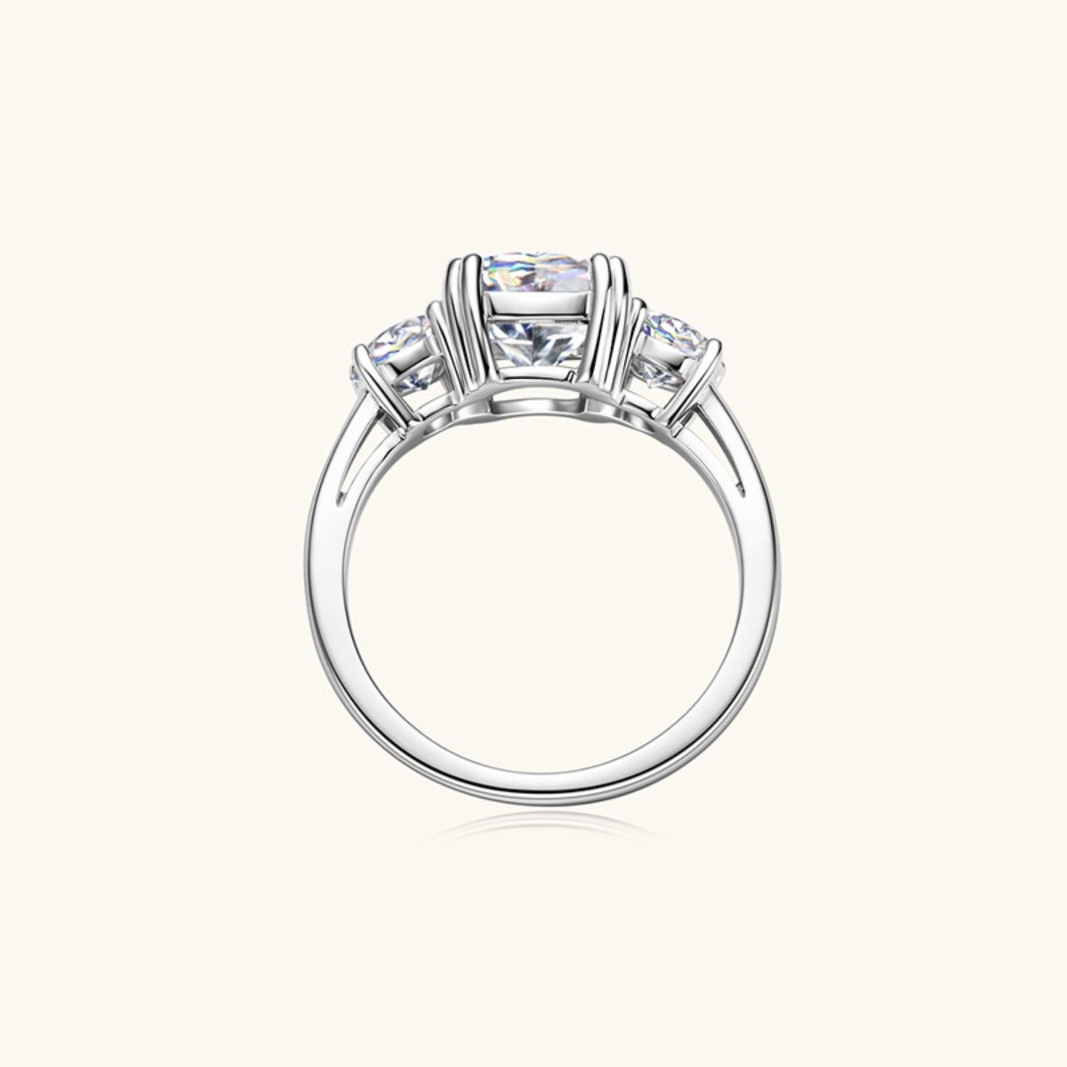 3.5 Carat Moissanite 925 Sterling Silver Ring - -