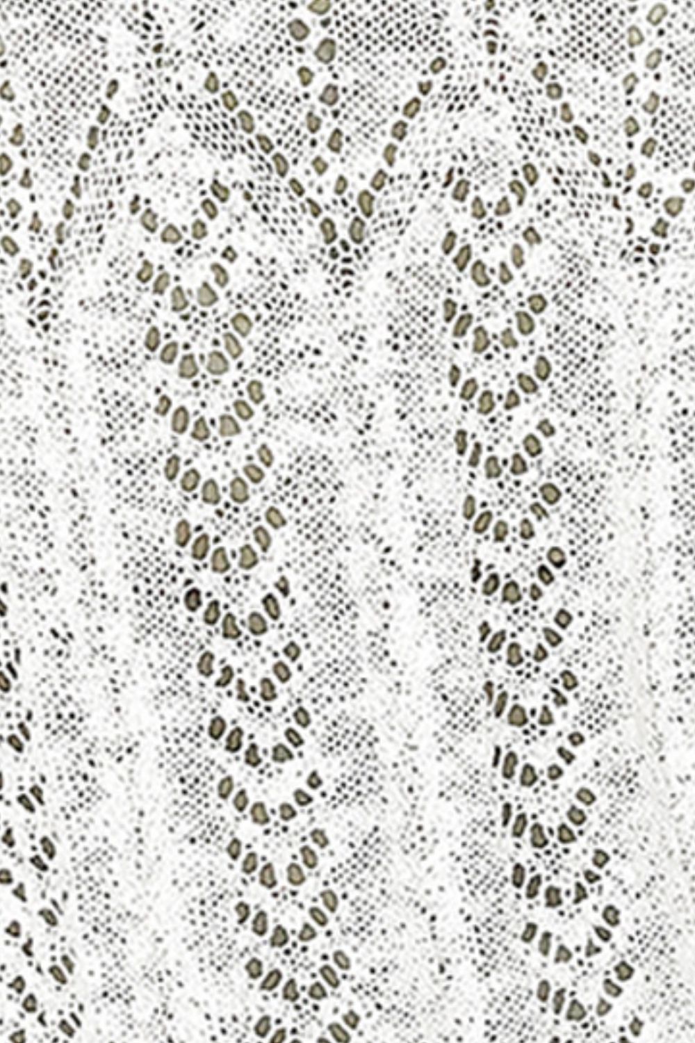 Openwork Open Front Long Sleeve Cardigan - -