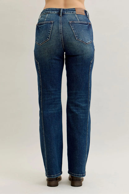 Judy Blue Full Size Seam Detail Straight Leg Jeans Plus Size – | Shannon’s Chique Boutique