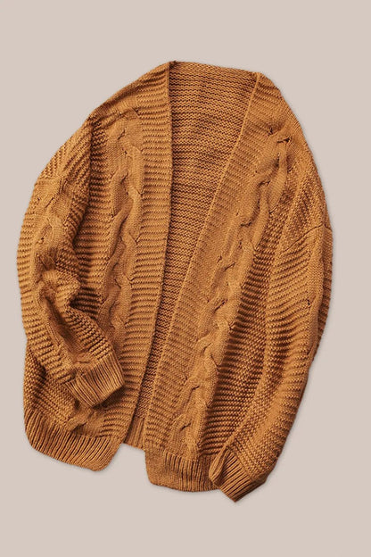 Cable - Knit Open Front Cardigan - Cozy Knitwear – | Shannon’s Chique Boutique