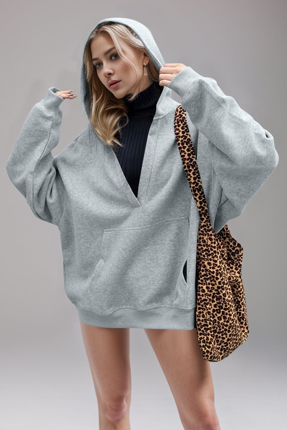 Basic Bae Kangaroo Pocket Long Sleeve Hoodie