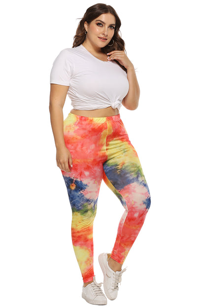 Plus Size Tie Dye Legging - -