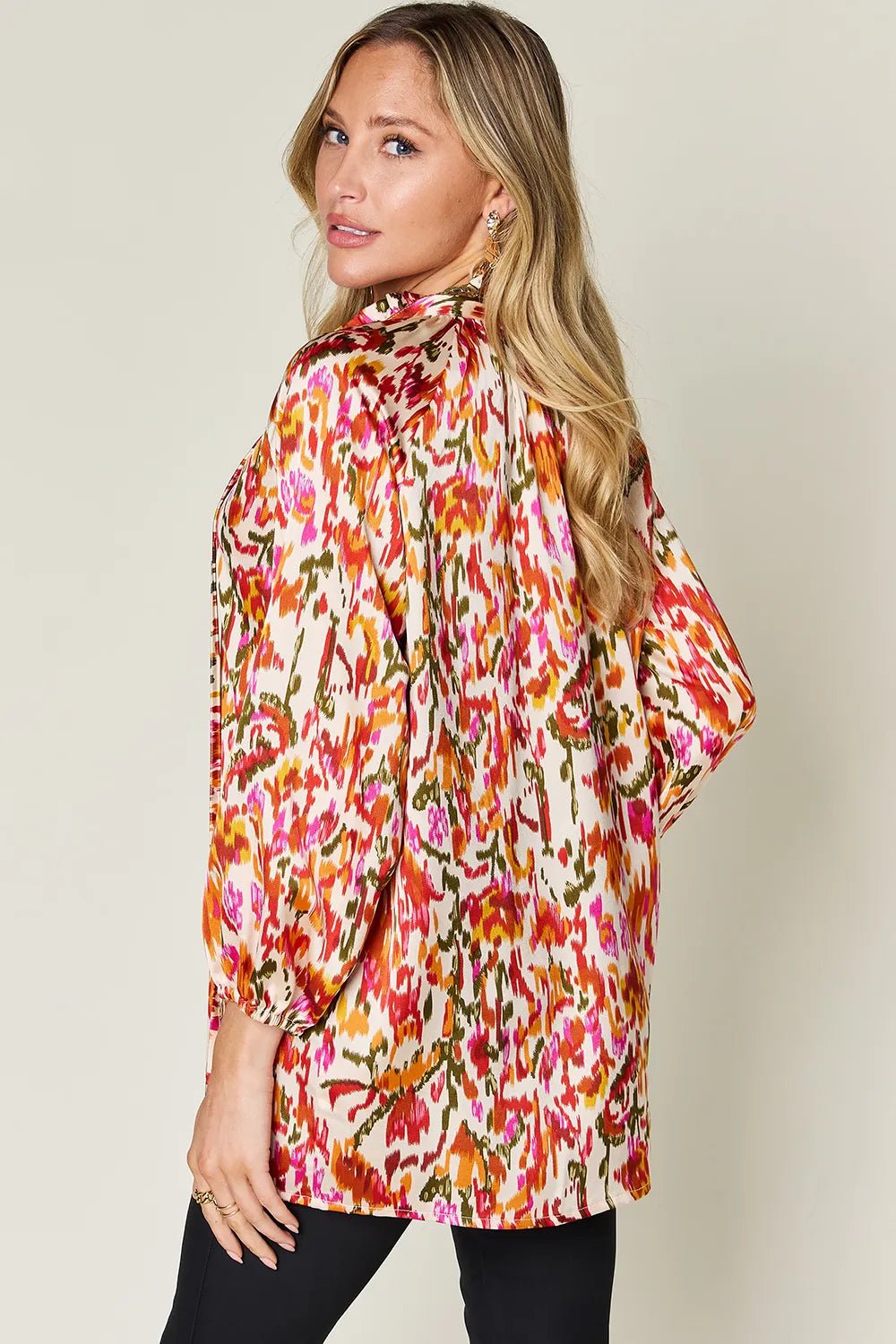 Double Take Full Size Printed Button Up Long Sleeve Shirt – | Shannon’s Chique Boutique